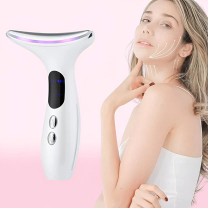 Neck Anti Wrinkle Face Lift Beauty LED Photon Therapy Skin Care Tighten Massager