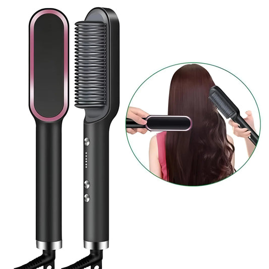 Hair Straightener Brush And Iron Comb