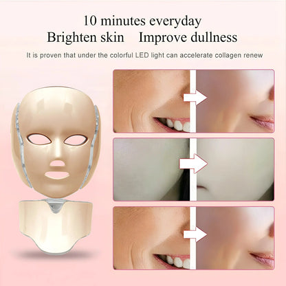 7 colors led face mask light therapy